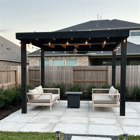 Houston Landscape Pros - Modern Patio Pergola 12' x 12' Install