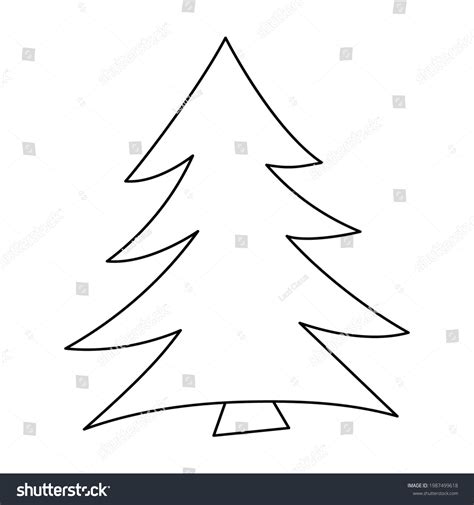 Vector Black White Fir Tree Woodland Stock Vector Royalty Free