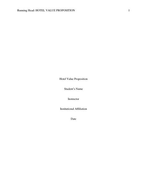 SOLUTION: Hotel Value Proposition 1 - Studypool