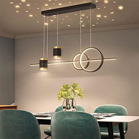 Luzes Pendentes De Led Luzes De Teto Pretas Mesa De Jantar Led L Mpada