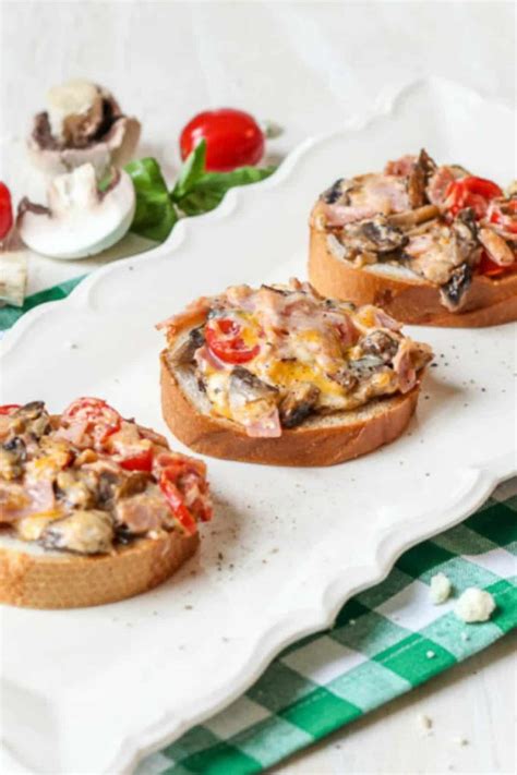 Ham Mushroom Cheese Open Faced Sandwich Valentinas Corner