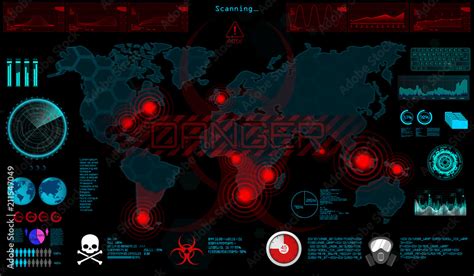 gui world virus  hud style  spreading virus   world map