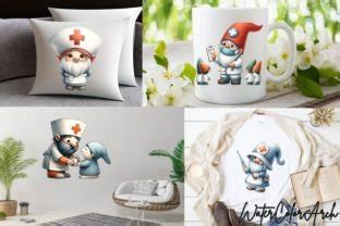 Gnome Nurse Sublimation Clipart Graphic By Watercolorarch Creative