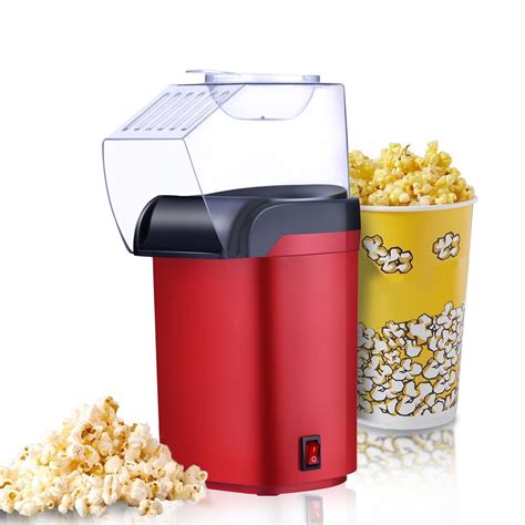 Clearance Automatic Popcorn Machine With Spoon Hot Air Popper Quick Oil Free Ideal For