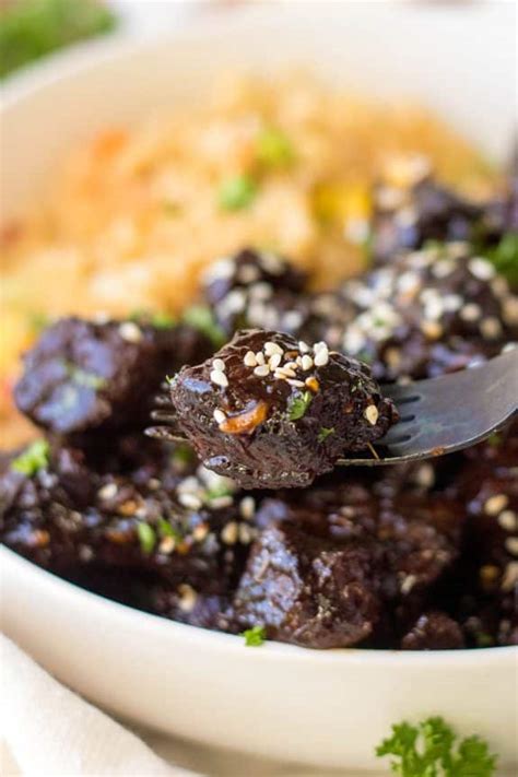 Slow Cooker Honey Garlic Steak Bites Balancing Motherhood