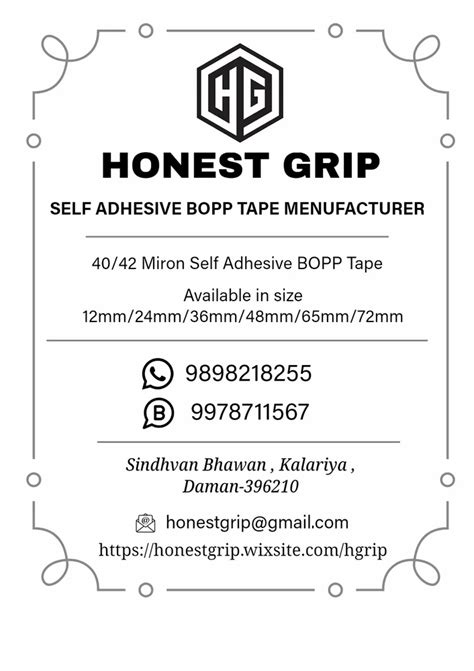 Brand Honest Grip Color Transparent Mm Mtr White Self Adhesive