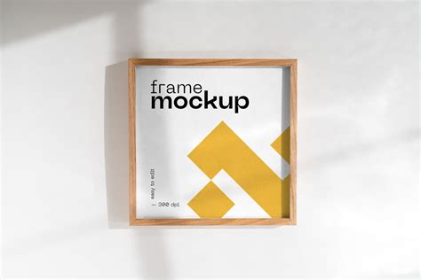Square Wooden Frame Mockup Mockup World