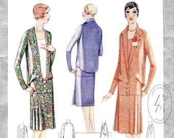1920s Flapper Drop Waist Pussy Bow Dress PDF Sewing Pattern Etsy