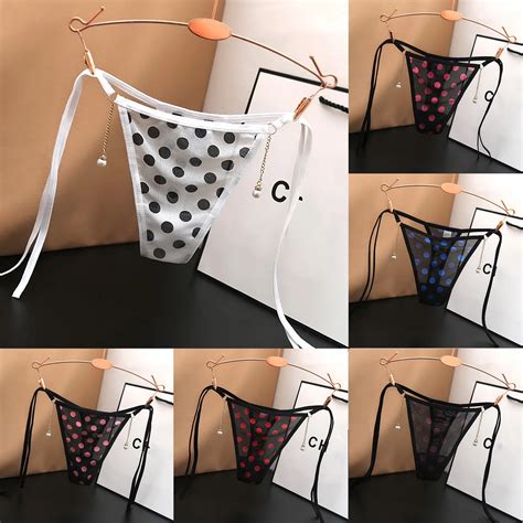 Tie Side G String For Women Low Waist T Back Panties Sexy Lingerie Solid Color Briefs