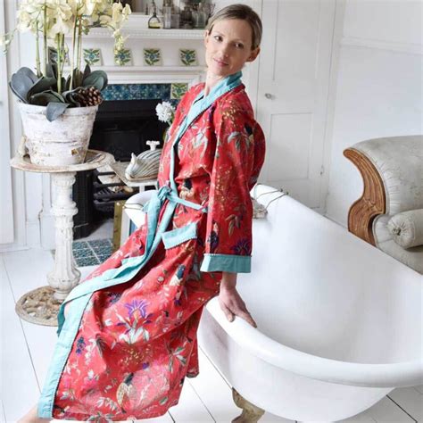 Ladies Cotton Dressing Gown 100 Cotton