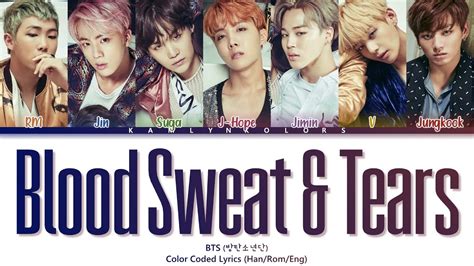 BTS 방탄소년단 Blood Sweat Tears 피 땀 눈물 Color Coded Lyrics Han Rom