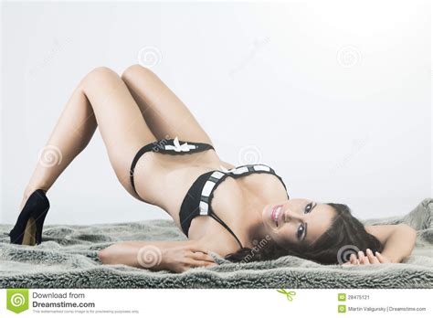 Brunette With Large Breasts Wearing Lingerie Stock Image Image Of Asian Desire 28475121