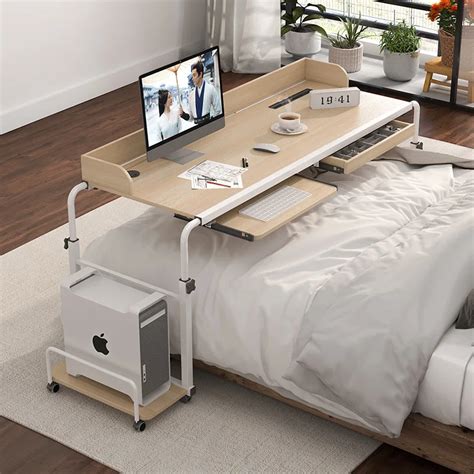 Mesa Overbed Rodas Altura Ajust Vel Rolling Bed Desk Mesa