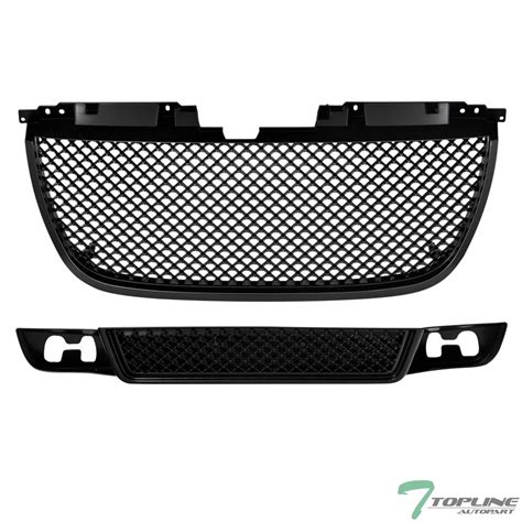 Buy Matte Black Mesh Front Upper Hood Grill Lower Bumper Grille Abs