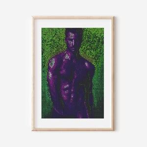 Portrait Art Gay Power Gifts For Men Matrix Art Print Male Form Art Erotic Nudity Painting Gay