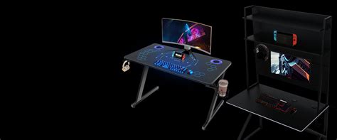 Elecwish Glass RGB Gaming Desk S-001- Elevate Your Gaming Setup