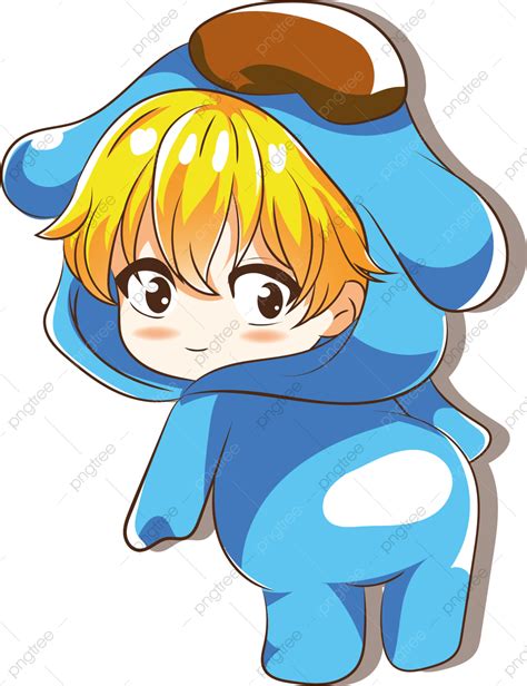 Premium Vector L Chibi Anime Wearing Cool Cloak Korean Cute And Cartoon