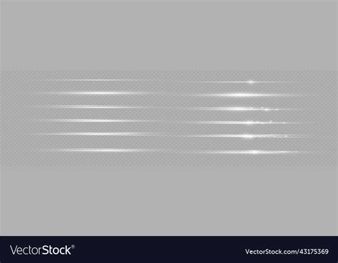 White Glowing Rays Sparkle Horizontal Light Line Vector Image