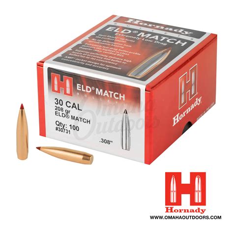 Notify Me Hornady Eld Match 30 Caliber 308 Bullets 208 Grain 100