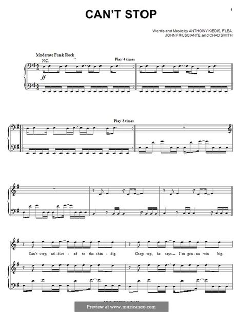 Can T Stop Red Hot Chili Peppers Von Flea A Kiedis C Smith J Frusciante Auf Musicaneo