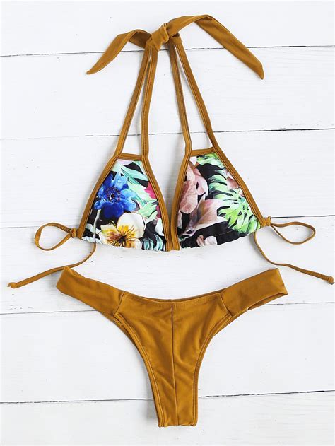 Flower Print Criss Cross Bikini Set Artofit