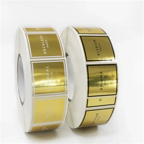 Custom Adhesive Label Roll Logo Cosmetic Perfume Bottles Labels Aluminum Foil Hot Stamping Brand