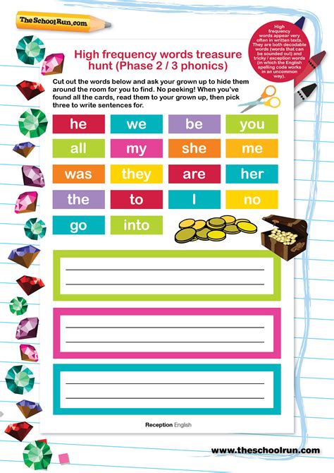 High Frequency Words Treasure Hunt Phase 2 3 Phonics Theschoolrun