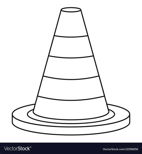 Traffic Safety Cone Icon Outline Style Royalty Free Vector