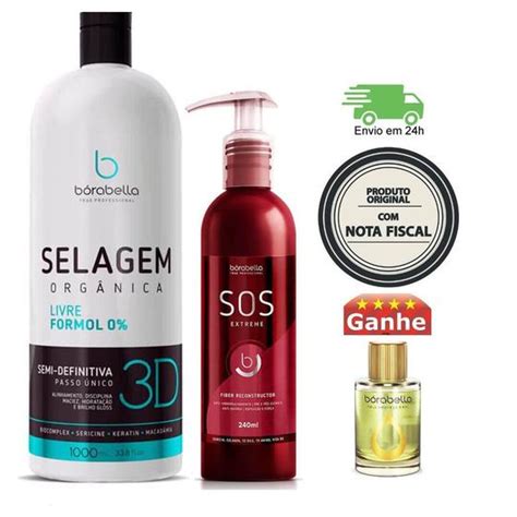 Borabella Selagem 3D 1L SOS Extreme Pre Quimica 240ml Kit De