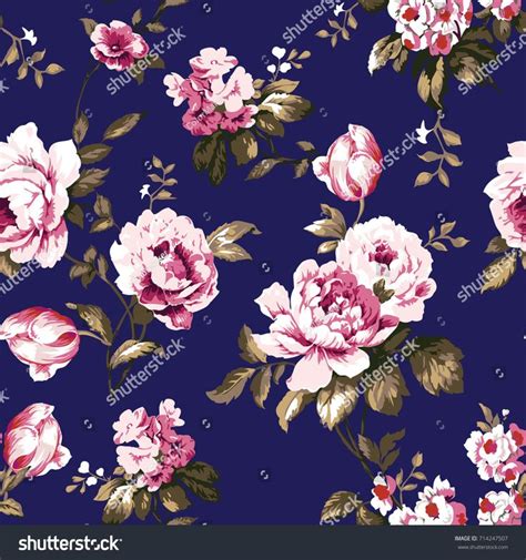 Shabby Chic Vintage Roses Tulips Forgetmenots стоковая векторная