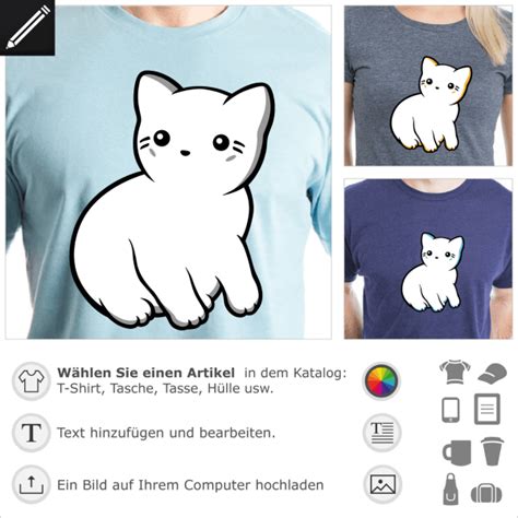 Kawaii Katzen T Shirt Profil Zum Bedrucken Von T Shirts