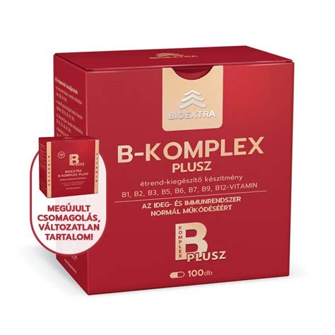 Bioextra B komplex PLUSZ étrend kiegészítő kapszula 100 db Bioextra