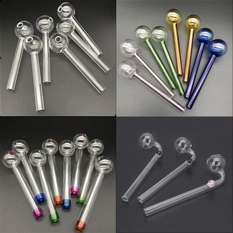 2021 Great Pyrex Glass Oil Burner Pipe Mini Smoking Hand Pipes Colorful Thick Glass Pipe Random