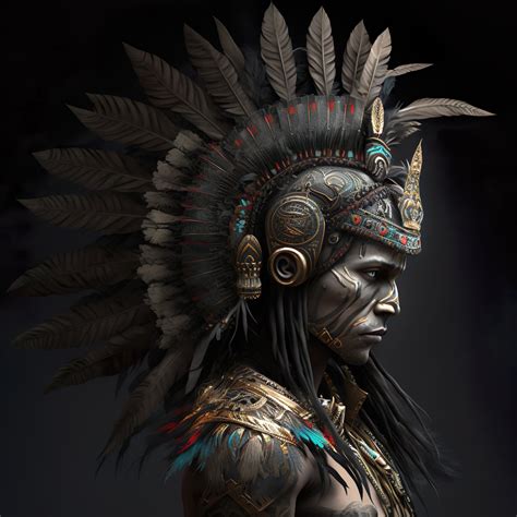 Strong Aztec Man No5 Premium Digital Product Ai Clip Art Wall Paper