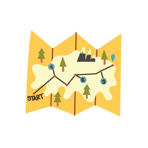 trekking map   hike  vector art  vecteezy