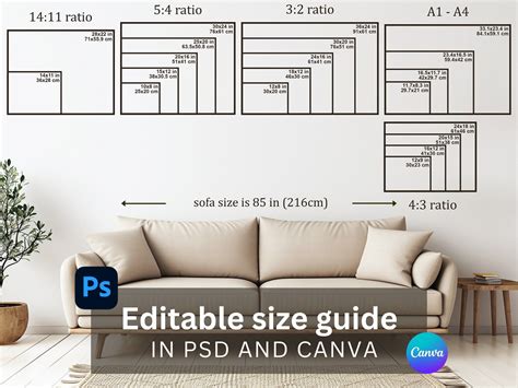 Horizontal Wall Art Size Guide | Horizontal Canvas Sizes | Cm Inch Size