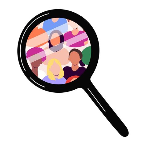 Diverse people under magnifying glass vector illustration 22800434