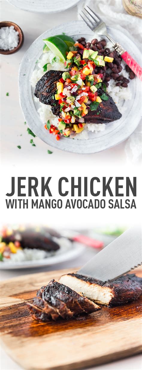 Jerk Chicken With Mango Avocado Salsa On Coconut Rice Recipe