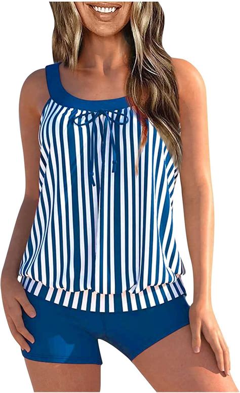 Conjuntos De Bikini De Cintura Alta Para Mujer Con Costuras En Contraste Estampado De Color