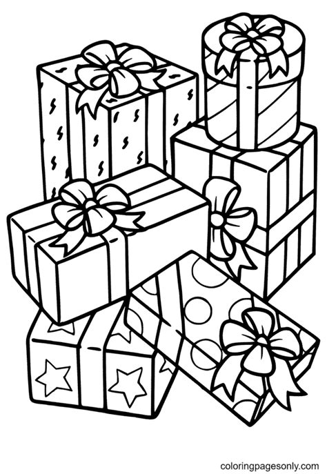 Free Christmas Present Coloring Pages