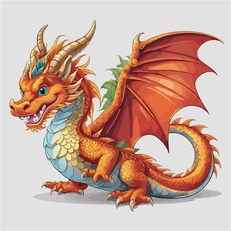 Premium Vector | Dragon vector on a white background