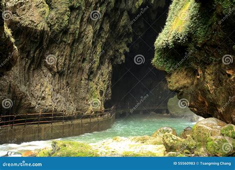 The Waterfalls in Karst Cave Stock Image - Image of landscape, colorful ...