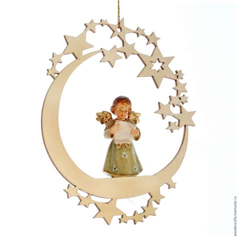 Елочная игрушка "Луна с ангелом" в интернет-магазине Ярмарка Мастеров ...
