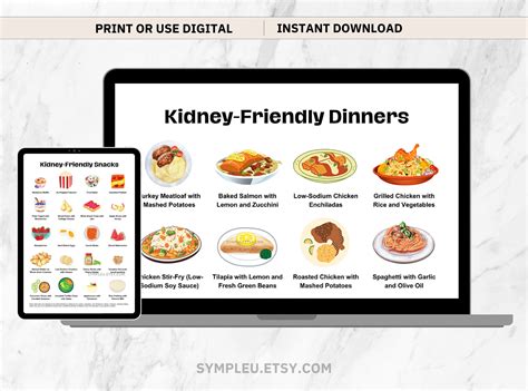 Kidney diet meal plan for kidney disease food list kidney friendly food