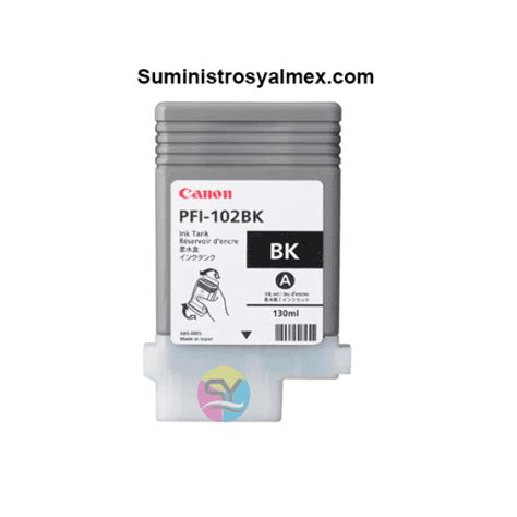 TINTA CANON PFI 102BK NEGRO ORIGINAL Suministros Yalmex