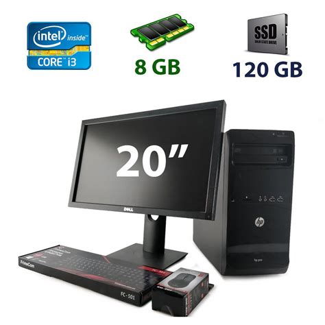 Купить системный блок HP Tower на базе AMD R5 240 1 GB с монитором Dell ...