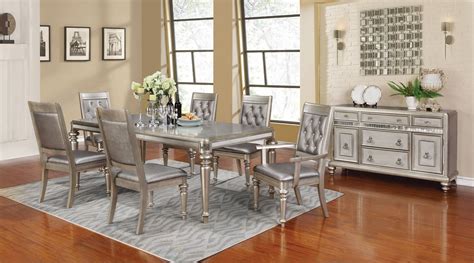 Danette Metallic Platinum Rectangular Dining Room Set From Coaster