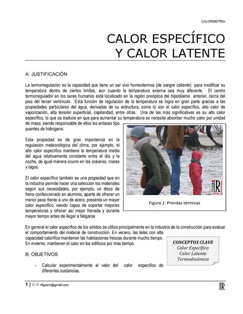 Calor Especifico Y Calor Latente Virtual Calor Espec Fico Y Calor