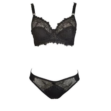 Ensemble Soutien Gorge C Et Culotte En Dentelle Noire Lingerie Femme Noir Cdiscount Pr T