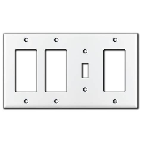 Steampunk Industrial Decor Switch Plate Covers in White - Kyle Design